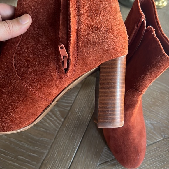 Jeffrey Campbell Suede Leather Booties Rust Size 6 - Picture 7 of 8